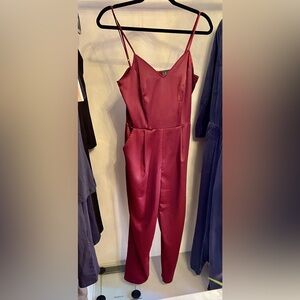 Lulus Burgundy Jumpsuit Size S